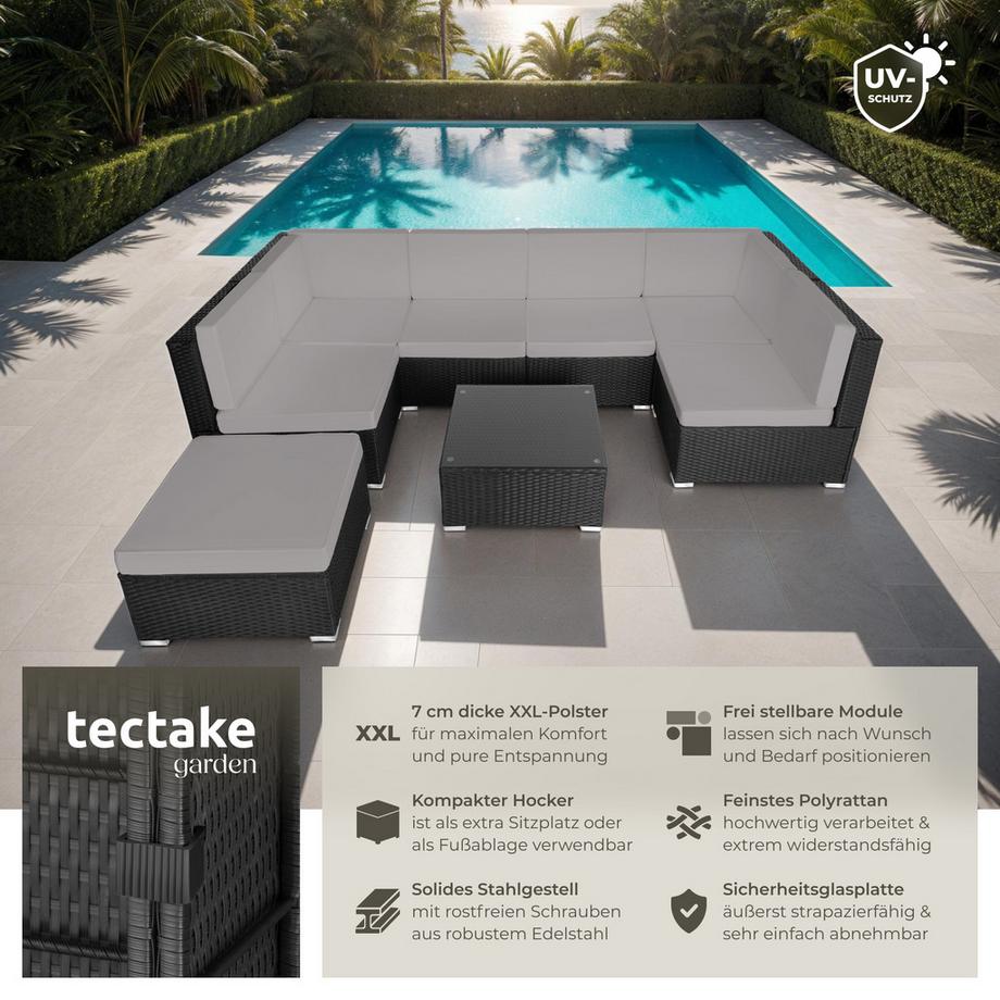 Tectake Salottino in rattan  Venezia da 6 a 7 persone  