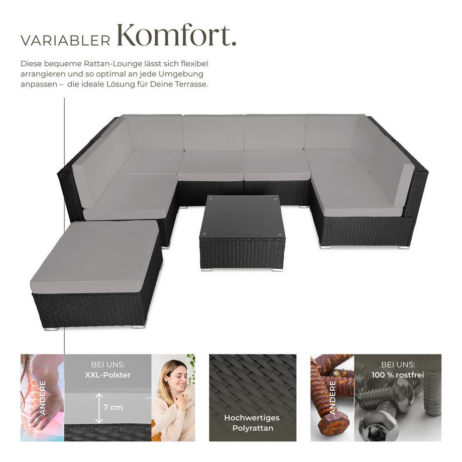 Tectake Salottino in rattan  Venezia da 6 a 7 persone  