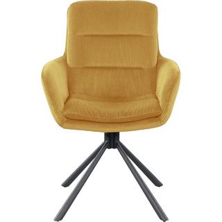 mutoni Chaise de salle à manger avec accoudoirs Zupstix or  