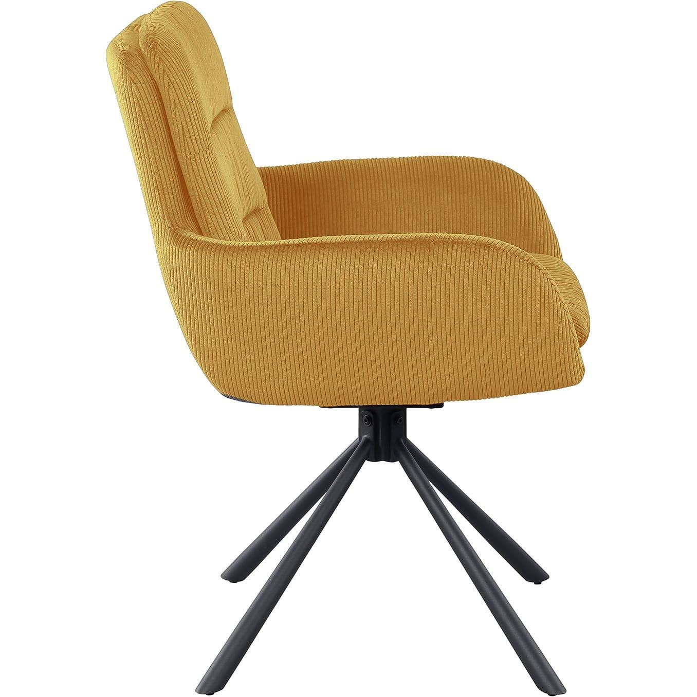 mutoni Chaise de salle à manger avec accoudoirs Zupstix or  