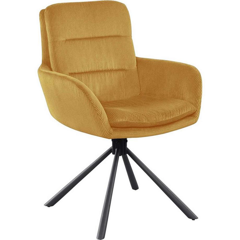 Sedia da pranzo con braccioli Zupstix oro