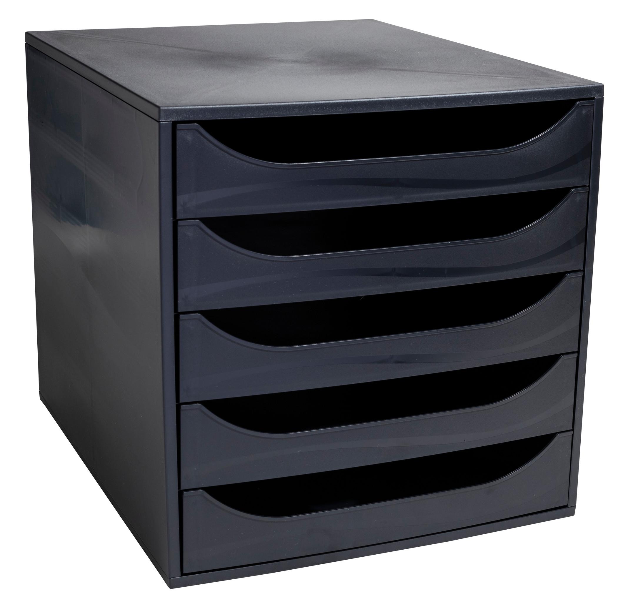 Exacompta Module de classement Ecobox+ Ecoblack 5 tiroirs  