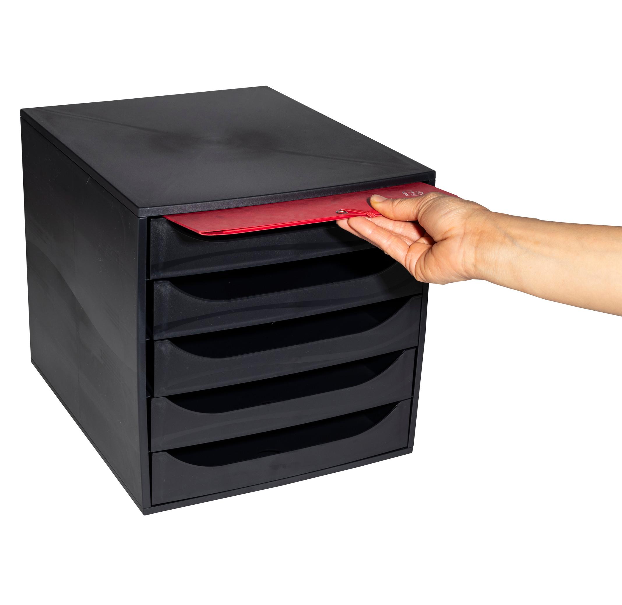 Exacompta Module de classement Ecobox+ Ecoblack 5 tiroirs  