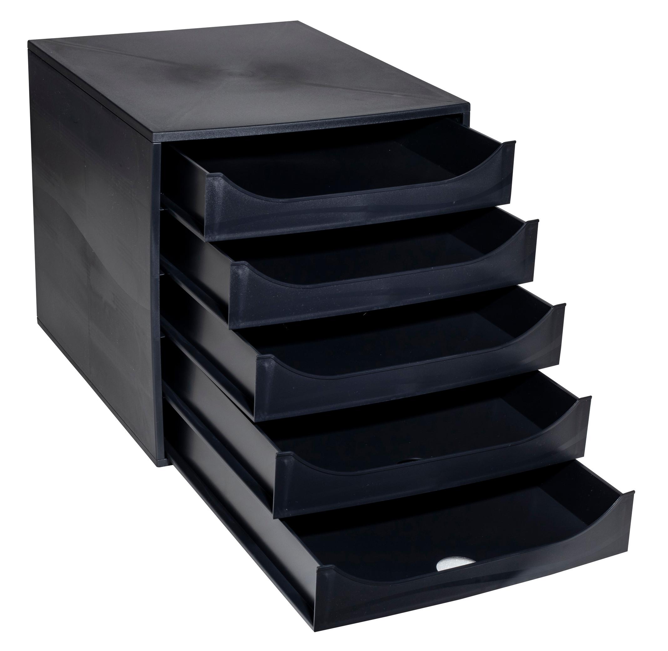 Exacompta Cassettiera Ecobox+ Ecoblack 5 cassetti  