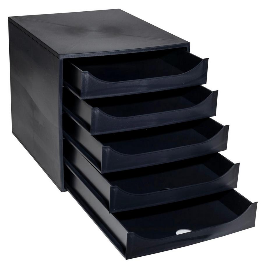 Exacompta Module de classement Ecobox+ Ecoblack 5 tiroirs  