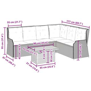 VidaXL Salon de jardin rotin synthétique  