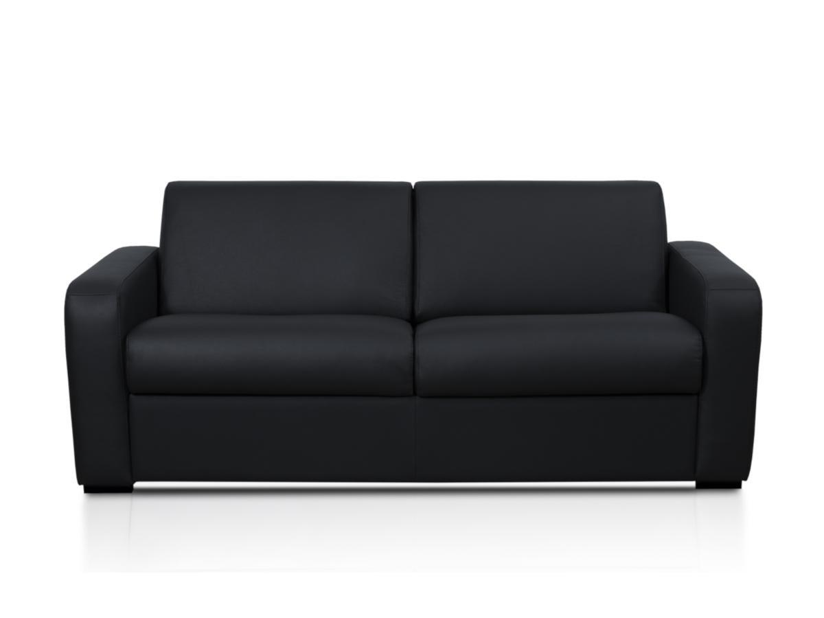 Vente-unique Schlafsofa mit Matratze 3Sitzer Leder Matratze BEVIS  