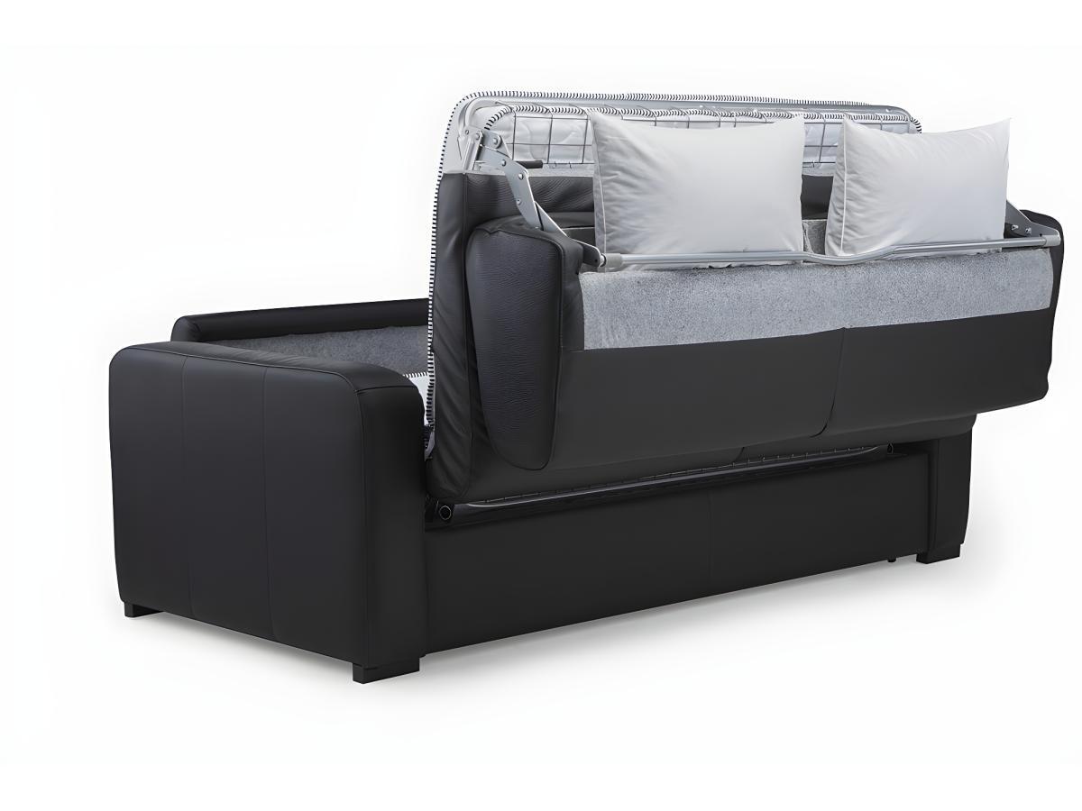 Vente-unique Schlafsofa mit Matratze 3Sitzer Leder Matratze BEVIS  