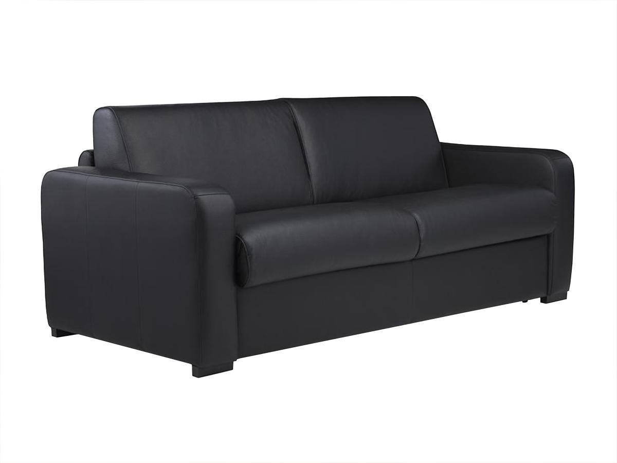 Vente-unique Schlafsofa mit Matratze 3Sitzer Leder Matratze BEVIS  