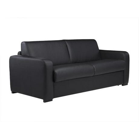 Vente-unique Schlafsofa mit Matratze 3Sitzer Leder Matratze BEVIS  