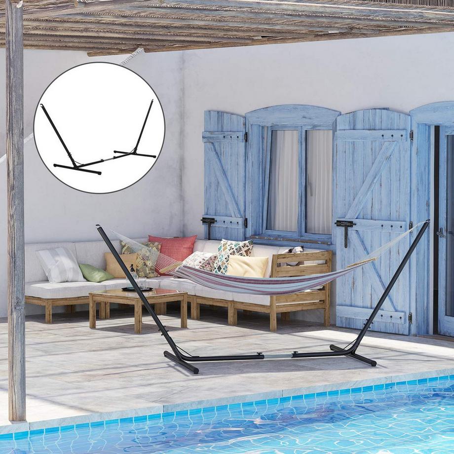 Northio Cadre De Hamac Support De Hamac Réglable Pour Jardin Et Plage, Métal, Jusqu'À 120 Kg, (308-380) X108X120 Cm  
