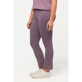 Ulla Popken  Leggings di jersey in cotone biologico con pizzo ricamato 