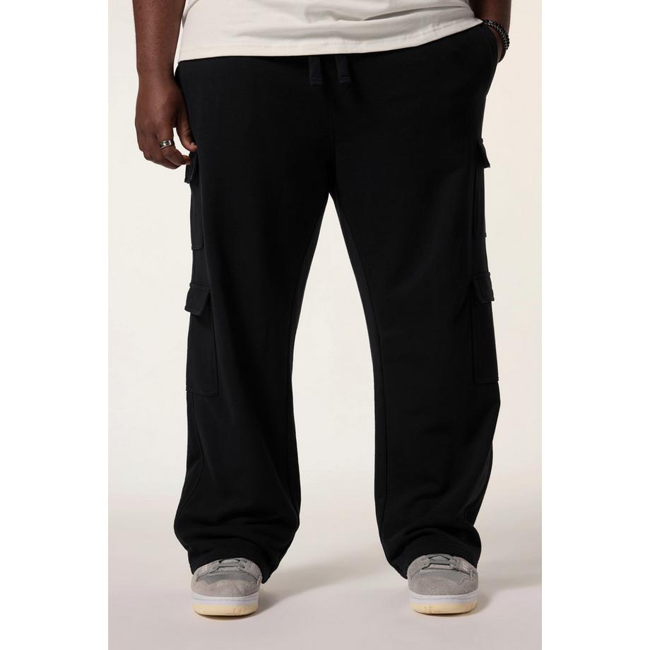 Sthuge Sweat-Cargohose Baggy Fit Elastikbund Cargotaschen  