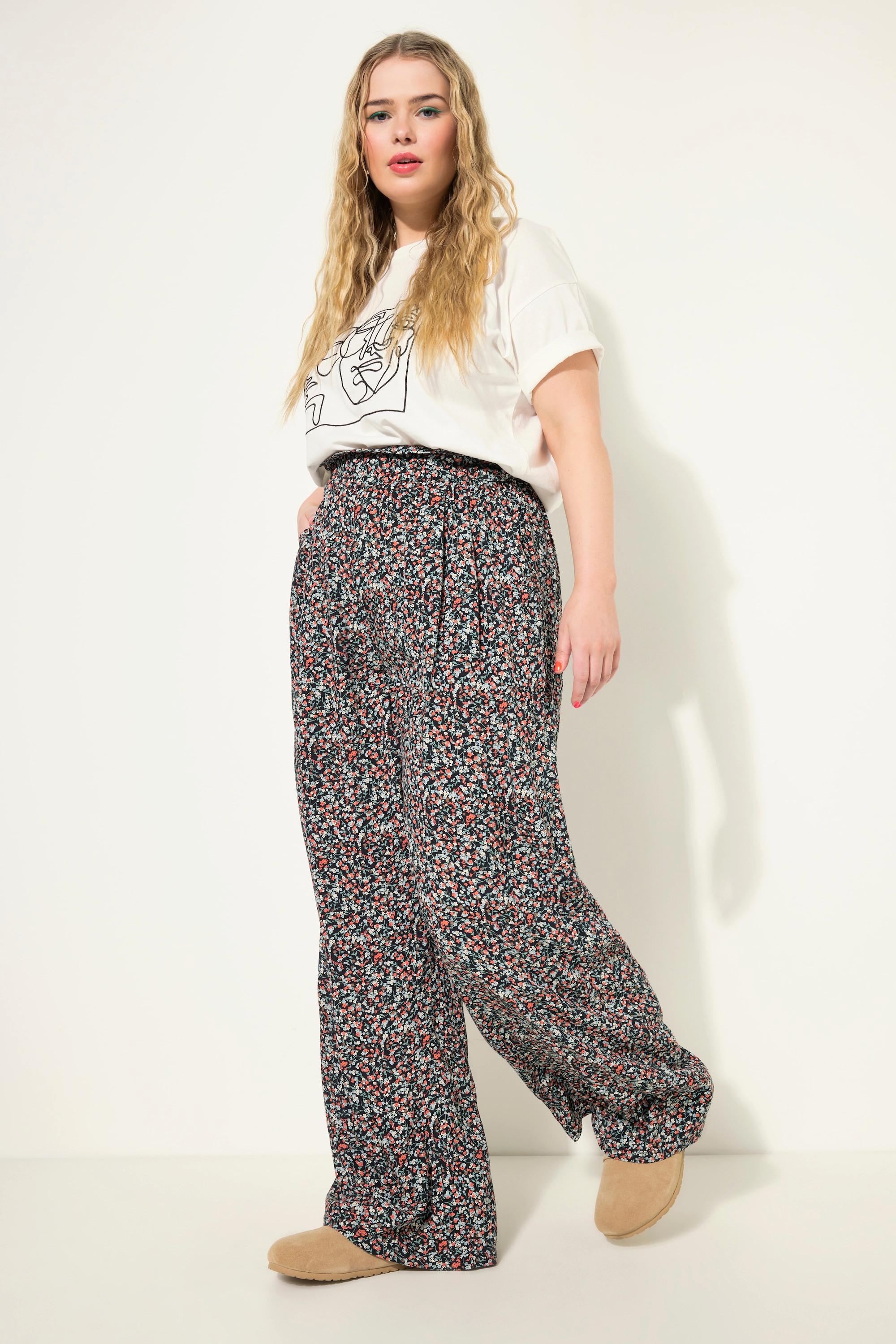 Studio Untold  Hose, Wide Legs, High Waist, Millefleur-Print 