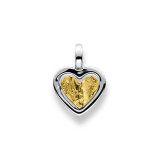 MUAU Schmuck  Pendentif coeur bicolore jaune/blanc or 750, 16x12mm 