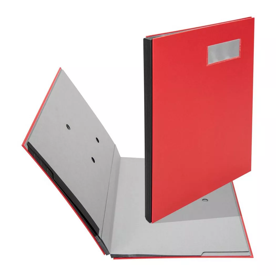 Biella – Unterschriftenmappe A4 10-teilig, 34cm, Rot