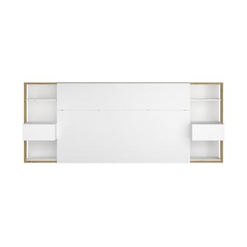 Testata letto con comodini Bianco e Rovere MISTA