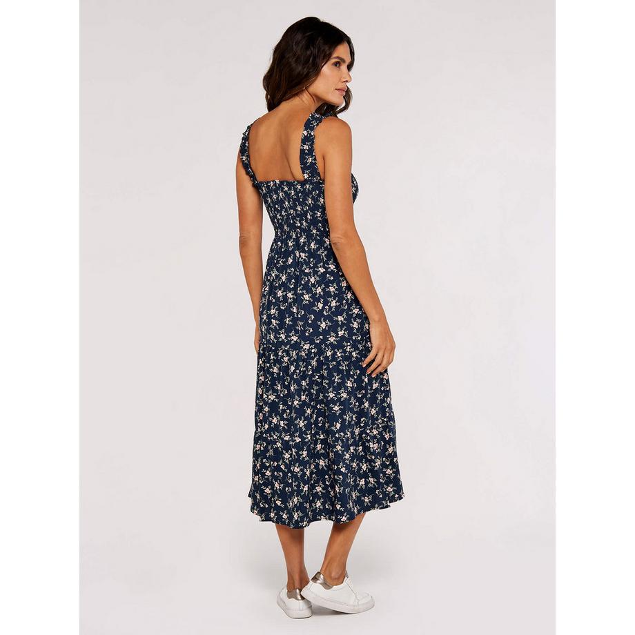 APRICOT Gestuftes Orchideen Print Kleid  