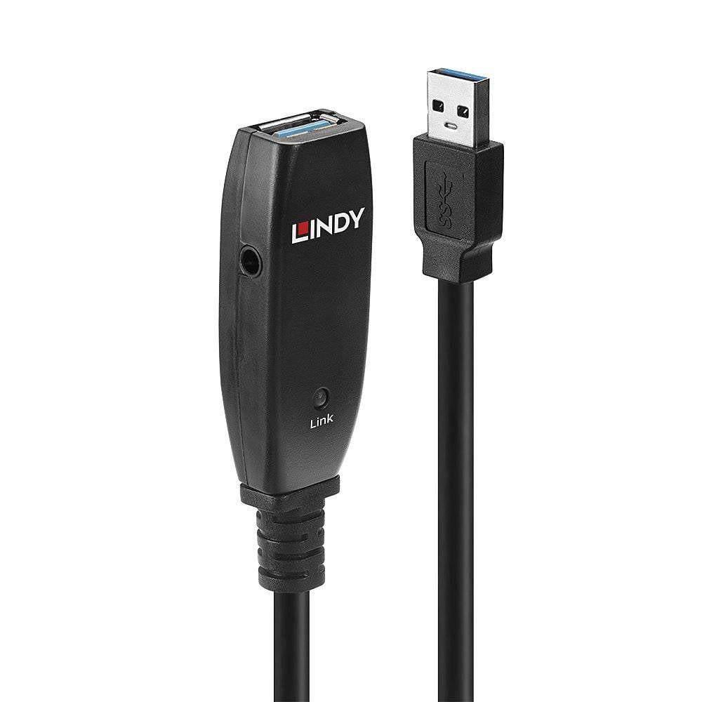 LINDY  USB-Kabel USB 3.2 Gen1 (USB 3.0 / USB 3.1 Gen1) USB-A Stecker, USB-A Buchse 15.00 m Schwarz 