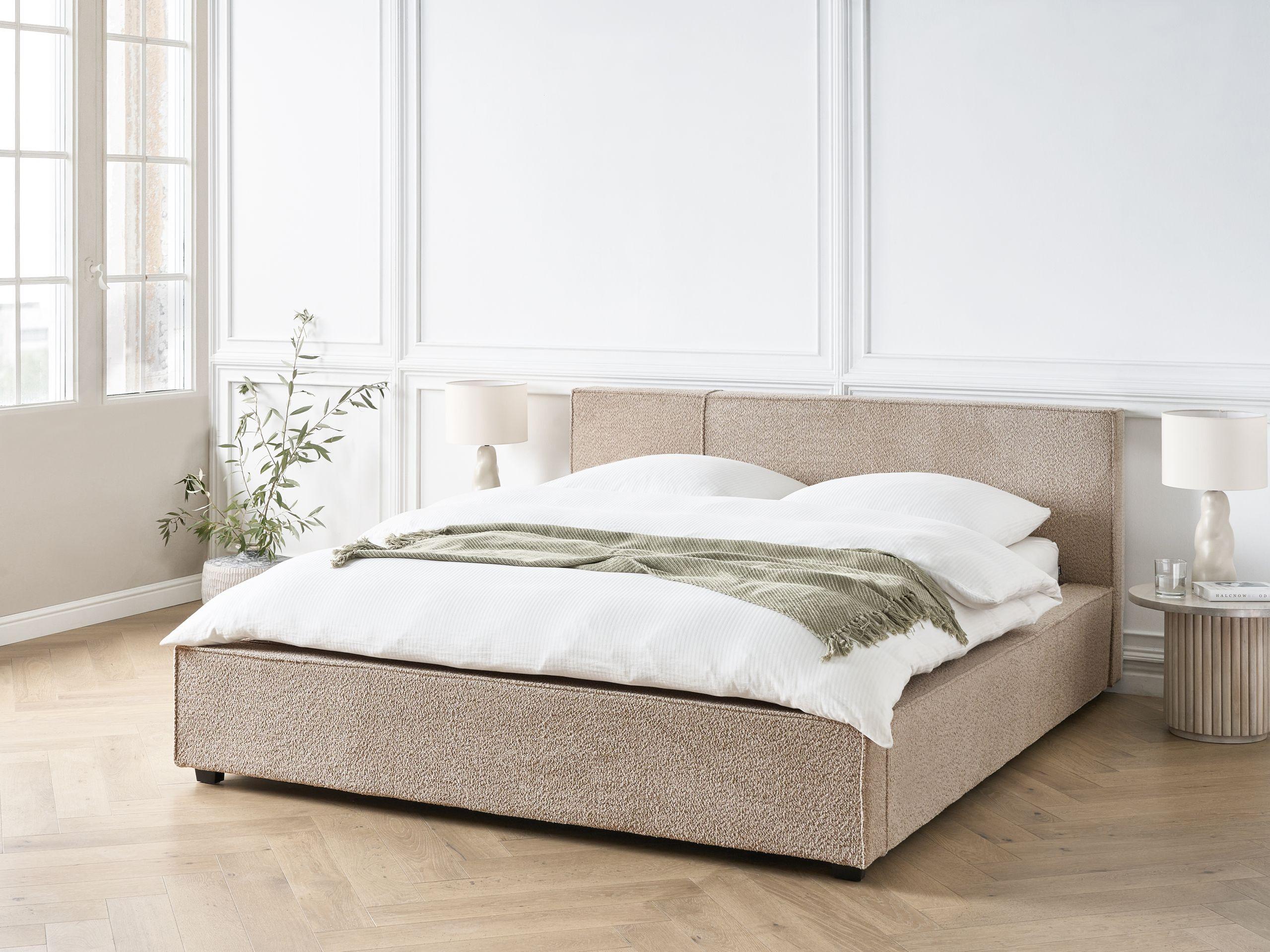 Beliani Letto en Bouclé Minimalista MIRANDE  