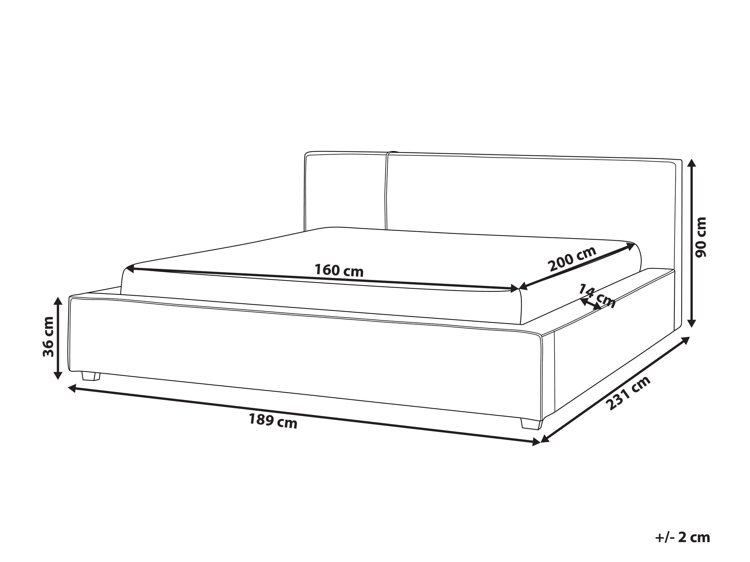 Beliani Letto en Bouclé Minimalista MIRANDE  