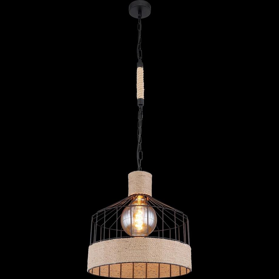 mutoni Lampe à suspension Halia métal noir mat 1xE27  