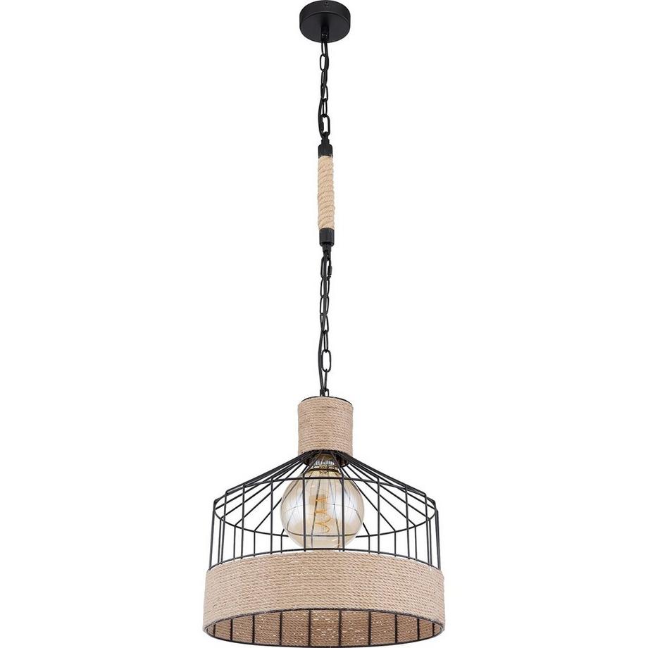 mutoni Lampe à suspension Halia métal noir mat 1xE27  