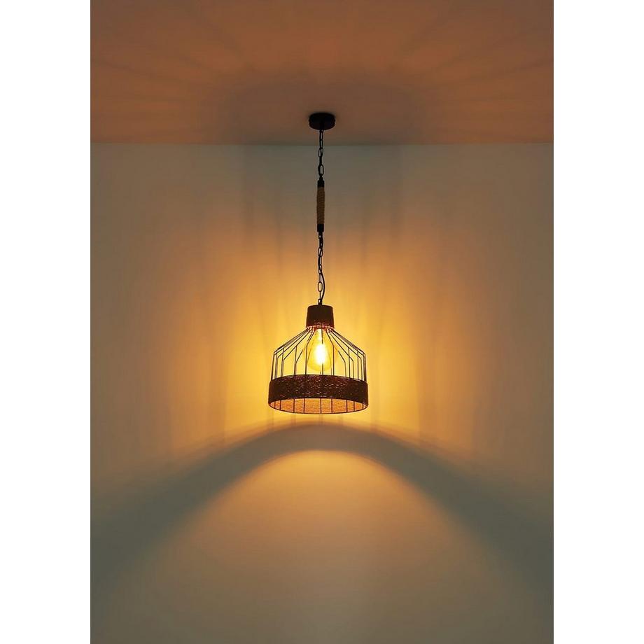 mutoni Lampe à suspension Halia métal noir mat 1xE27  