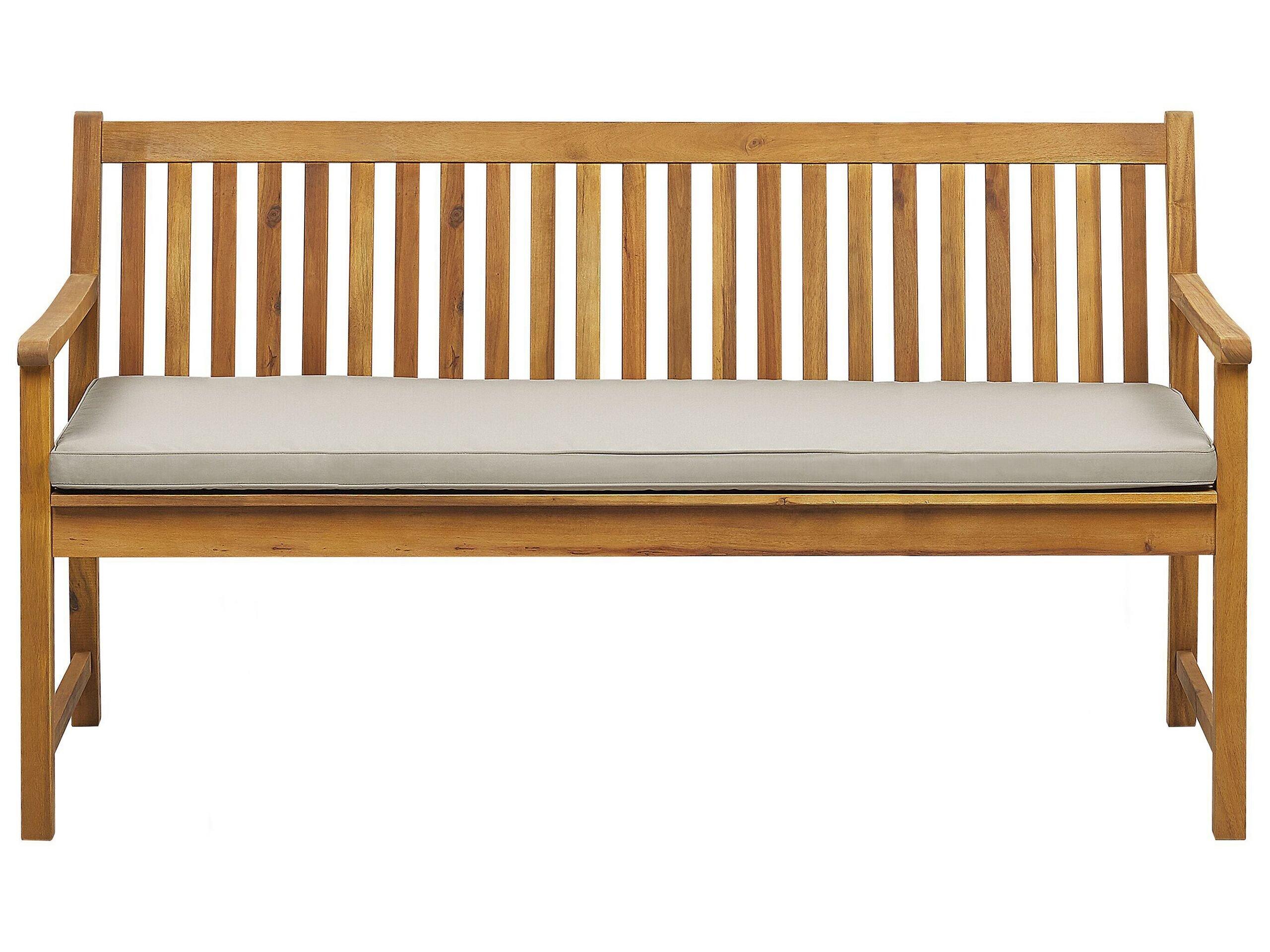 Beliani Banc avec coussin d'assise en Bois d'acacia certifié FSC® Traditionnel VIVARA  