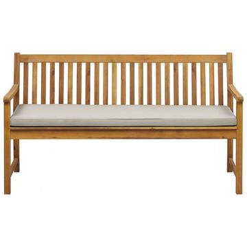 Banc avec coussin d'assise en Bois d'acacia certifié FSC® Traditionnel VIVARA