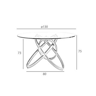 ANGEL CERDA Esstisch runde gehärtetes Glas aus walnussfarbenes Holz  