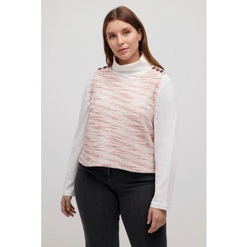 Pull sans manches en molleton, rayures, boutons, coton bio