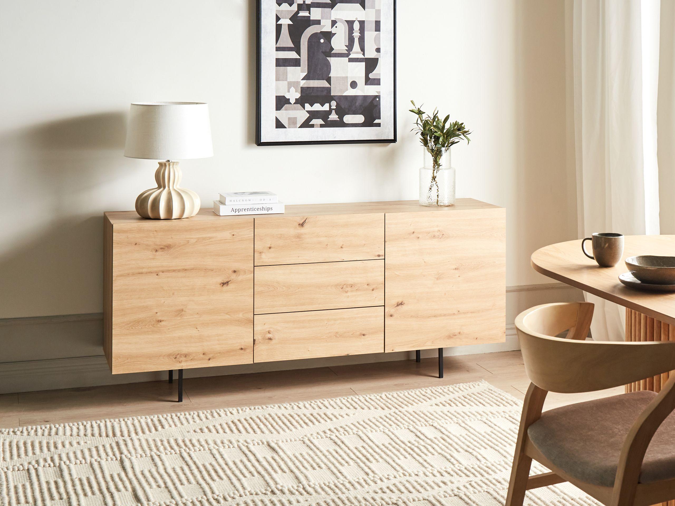 Beliani Sideboard mit 2 Türen aus Faserplatte Skandinavisch KENORA  
