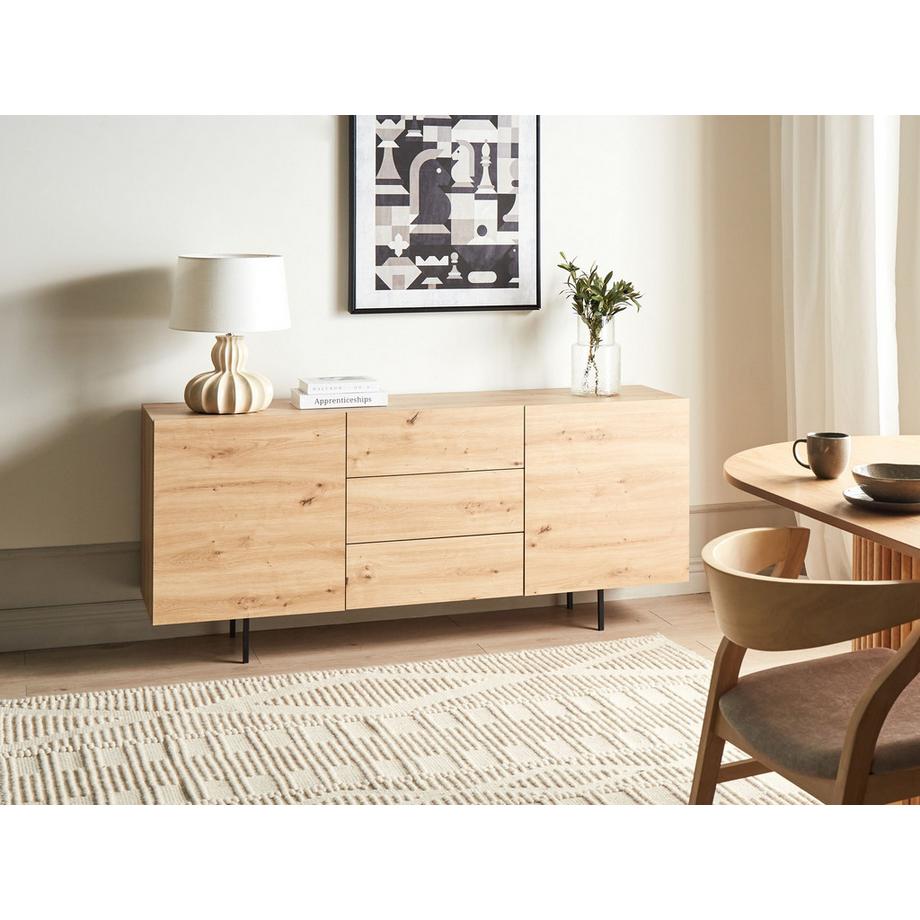 Beliani Sideboard mit 2 Türen aus Faserplatte Skandinavisch KENORA  