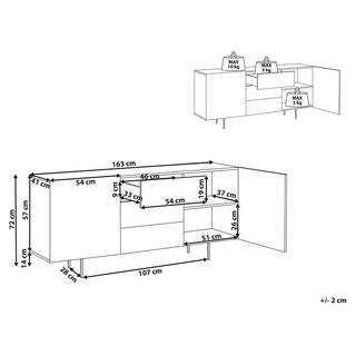 Beliani Sideboard mit 2 Türen aus Faserplatte Skandinavisch KENORA  