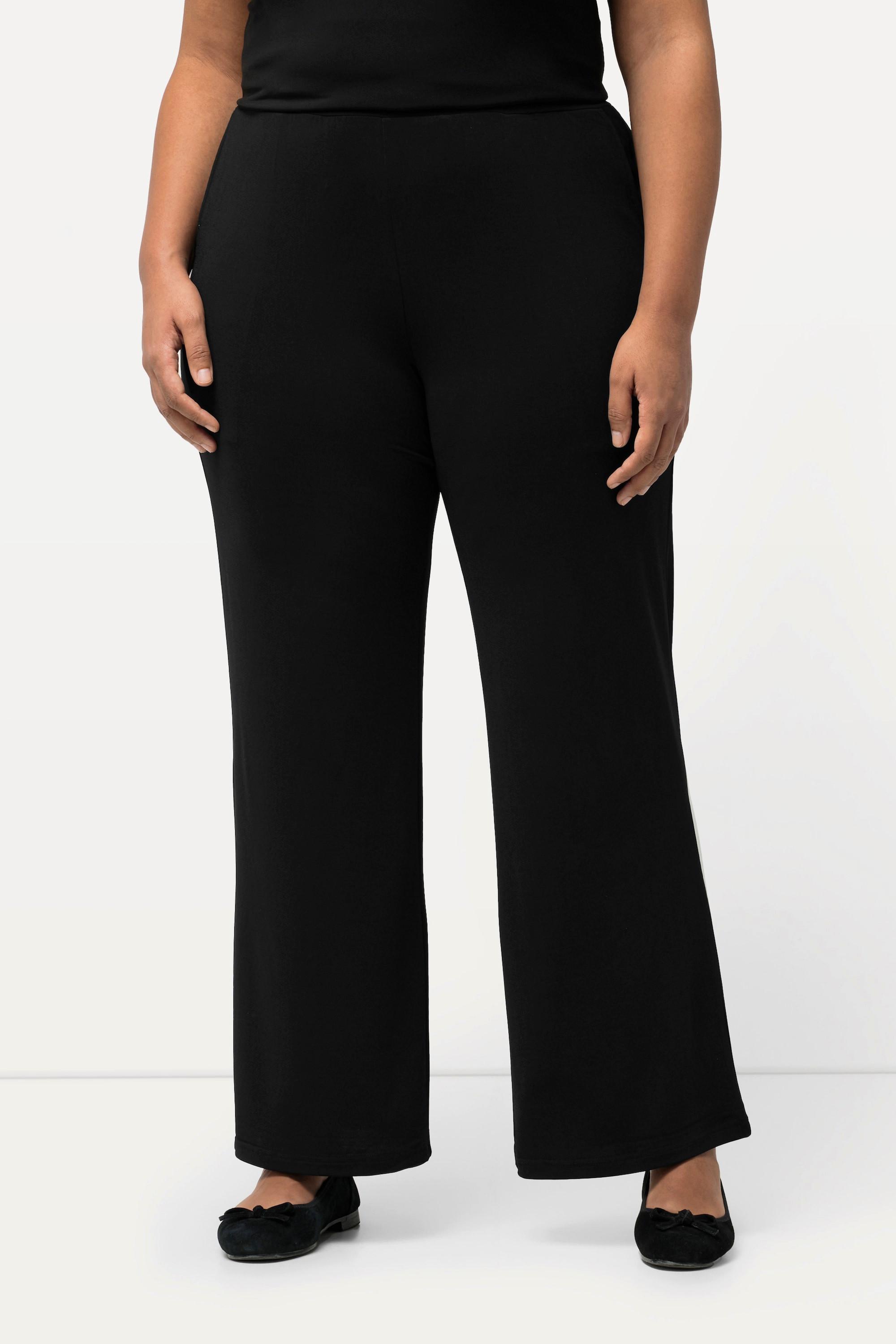 Ulla Popken  Pantalon en jersey, jambe large et taille élastique 