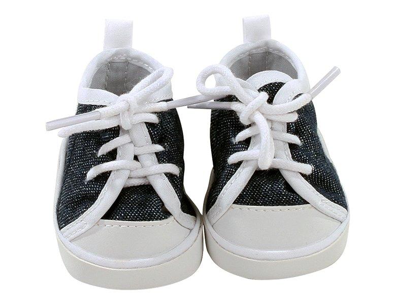 Götz  3402543 Sneaker Denim Puppenschuhe Puppenkleidung & Puppenzubehör für Babypuppen Gr. S von 30 33 cm und Stehpuppen Gr. XS von 27 cm 