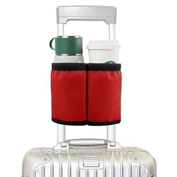 Porte-boisson pour valise, pour tasse à café, porte-bouteille, bagage, sac supplémentaire – Pliable, pratique, accessoires de voyage, accessoires pour voyageurs, agents de bord, rouge