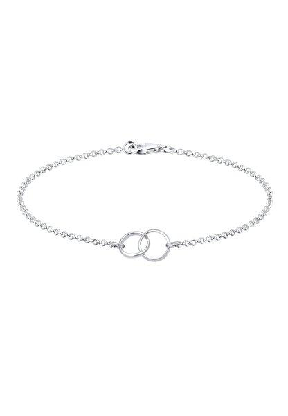 Image of Armband Ringe Geo Kreise Minimal Damen Silber 18cm