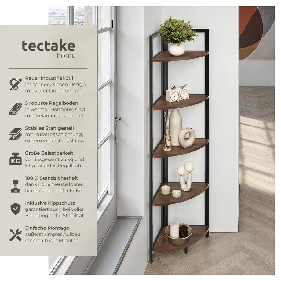 Tectake Eckregal Castlebar  Industrial Style Holz und Stahl  