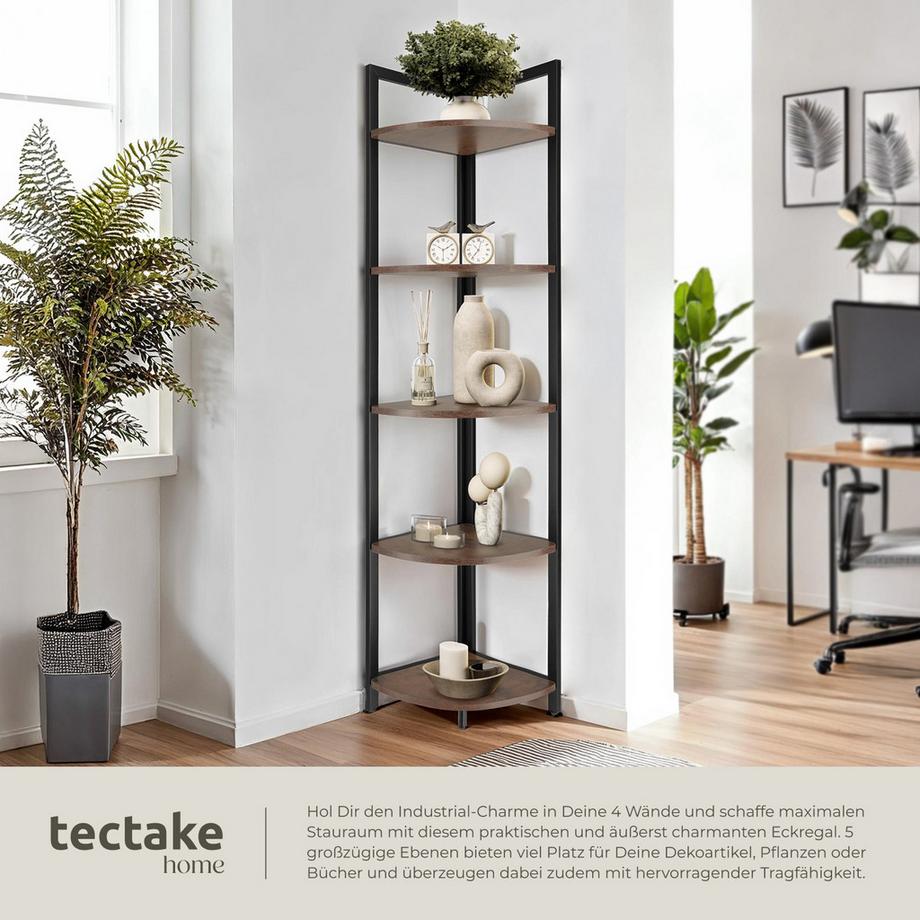 Tectake Eckregal Castlebar  Industrial Style Holz und Stahl  