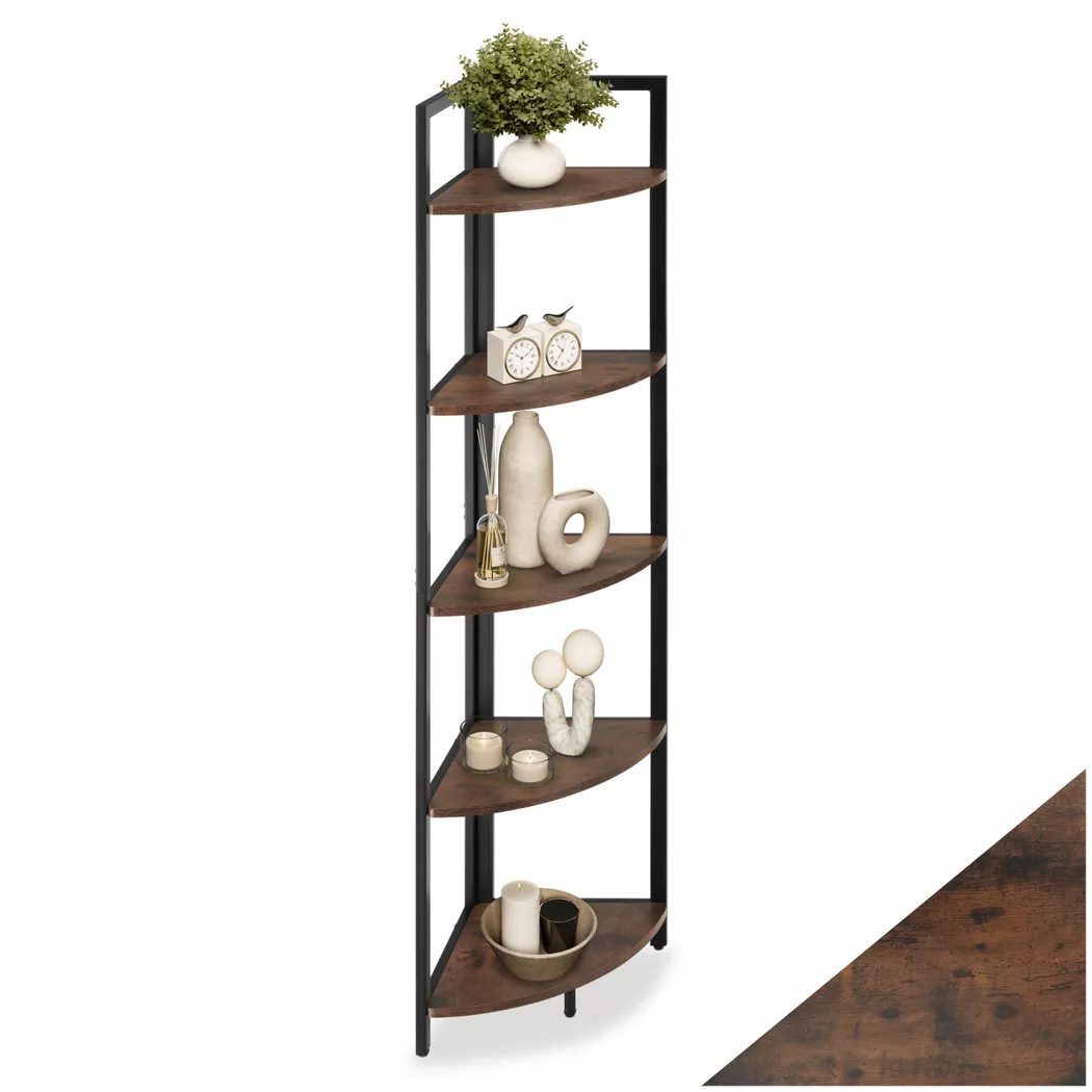 Tectake - tagère d'angle style industriel 30 x 30 x 150 cm