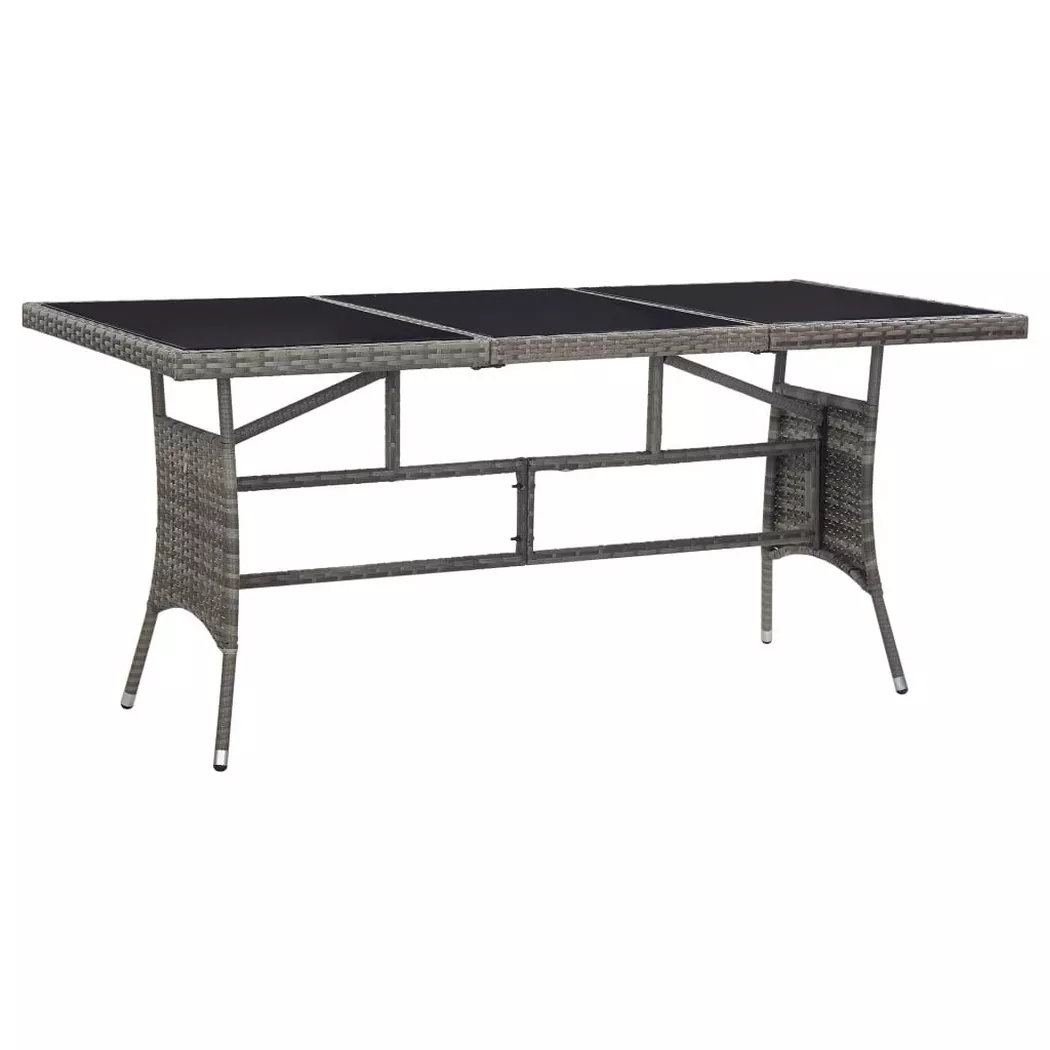 vidaXL Table de jardin Gris 170x80x74 cm Résine tressée