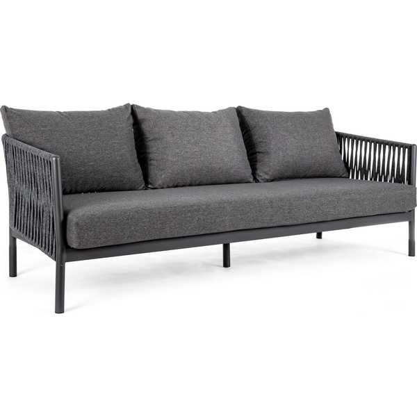 mutoni Gartensofa Florencia Dreisitzer mit Kissen anthrazit  