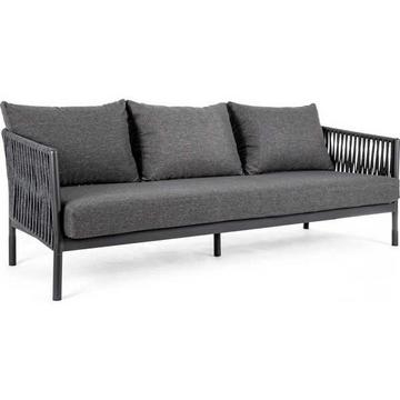 Gartensofa Florencia Dreisitzer mit Kissen anthrazit