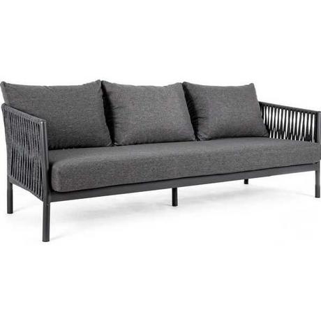 mutoni Gartensofa Florencia Dreisitzer mit Kissen anthrazit  