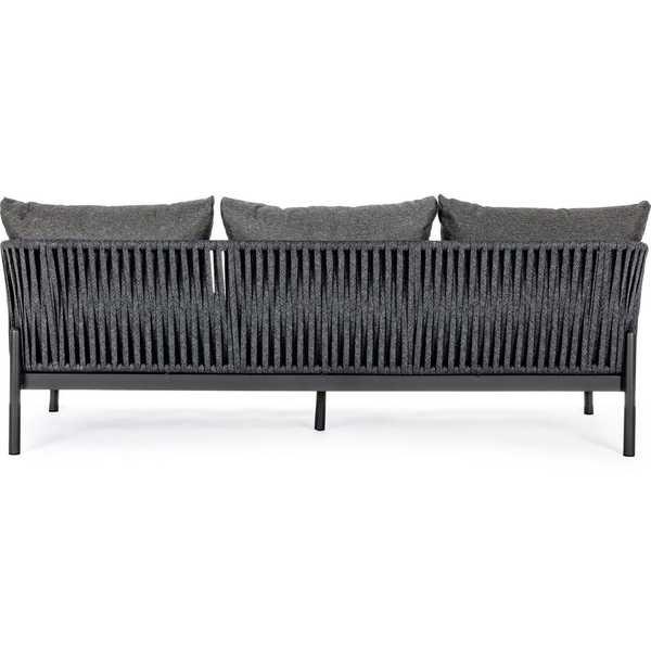 mutoni Gartensofa Florencia Dreisitzer mit Kissen anthrazit  