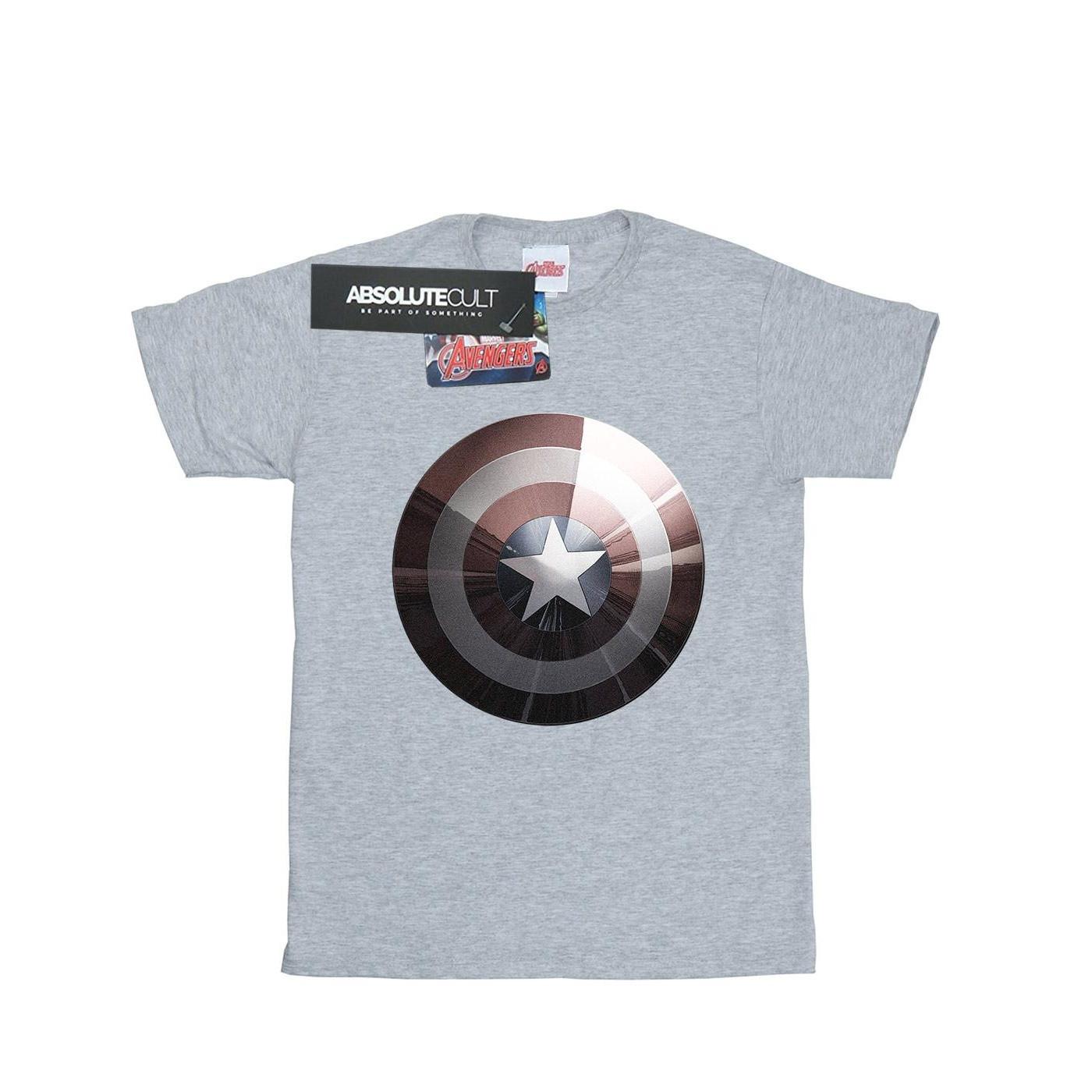 Image of Captain America Shield Shiny Tshirt Herren Grau XXL
