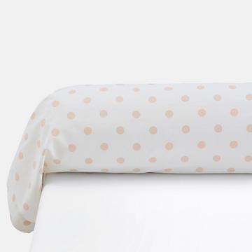 Taie de traversin pur coton imprimé pois