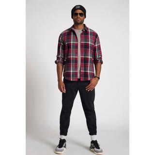 Sthuge  Chemise à carreaux STHUGE, manches longues, flanelle, coupe Modern Fit, col Kent, imprimé dans le dos, jusqu'au 8 XL 